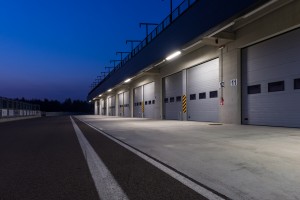 Large industrial overhead rolling garage doors installed in Guelph, Ontario by WM Haws