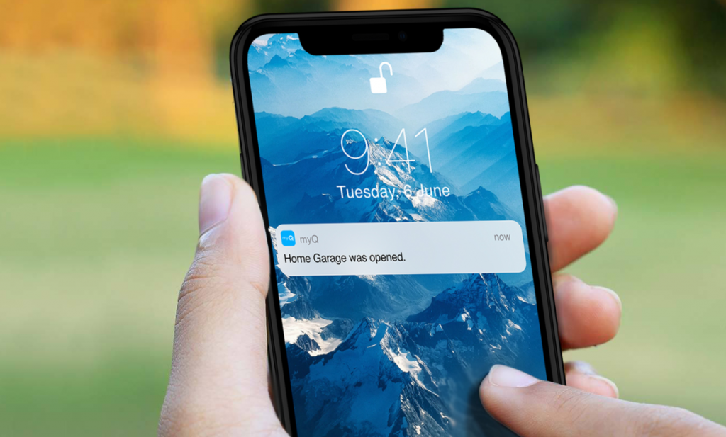 The myQ app from Liftmaster.