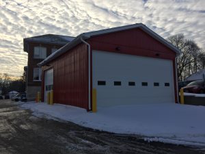 Clopay 3720 white commercial overhead door, installation variant 3, WM Haws Guelph