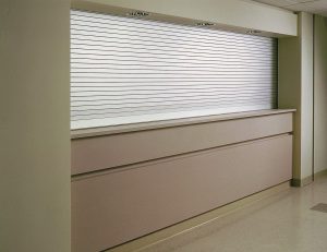Commercial counter shutter overhead door installed by WM Haws Overhead Doors in Guelph